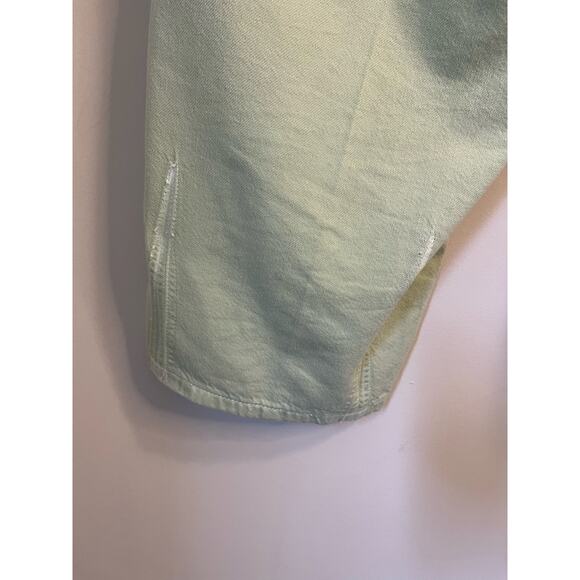 Pilcro Anthropologie The Breaker Mid-Rise Barrel Pull-On Jeans in Sage 34P - Picture 6 of 11